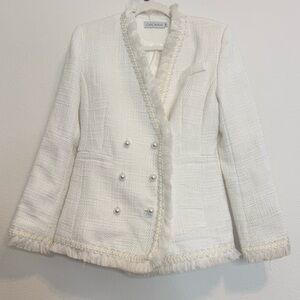 Chicwish Pearl Button Tweed Blazer